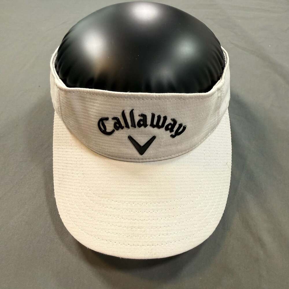 Callaway Golf White Black Adjustable Visor Performance Logo Hat Cap